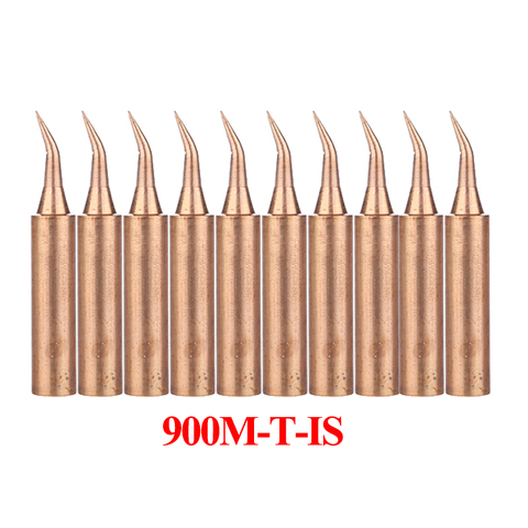 10Pcs/lot 900M-T-IS Pure Copper Soldering Iron Tip Lead-free Solder Tips Welding Head for Hakko 936 Soldering Station ► Photo 1/1