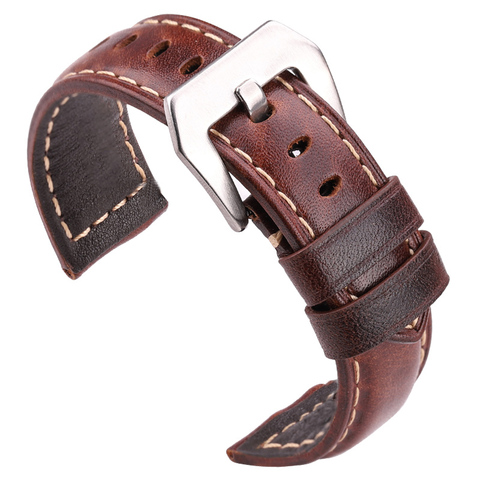 Genuine Leather Watchbadns 20mm 22mm 24mm Dark Brown Woemn Men Cowhide Watch Band Strap Watch Accessories ► Photo 1/6