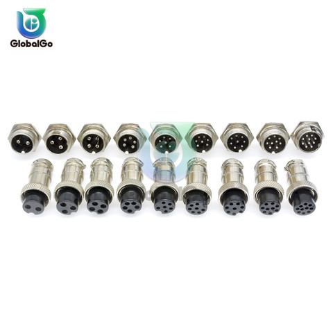 1set GX16 GX12 2/3/4/5/6/7/8/9/10 Pin Male & Female 12mm 16mm Circular Aviation Socket Plug Wire Panel Connector Dustproof Cap ► Photo 1/6