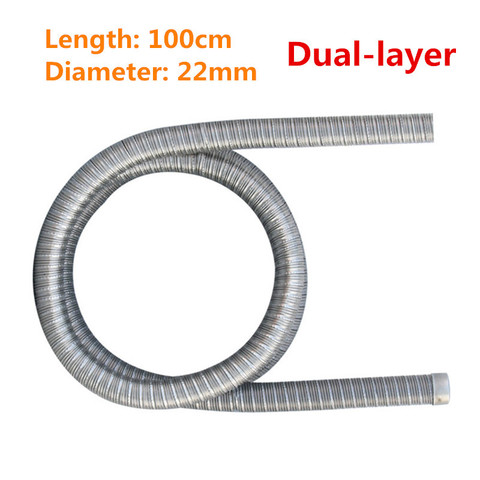 100cm Dual-layer Car Heater Exhaust Pipe 22mm Air Diesel Heater Exhaust Hose Tube Stainless Steel For Webasto Eberspacher ► Photo 1/5