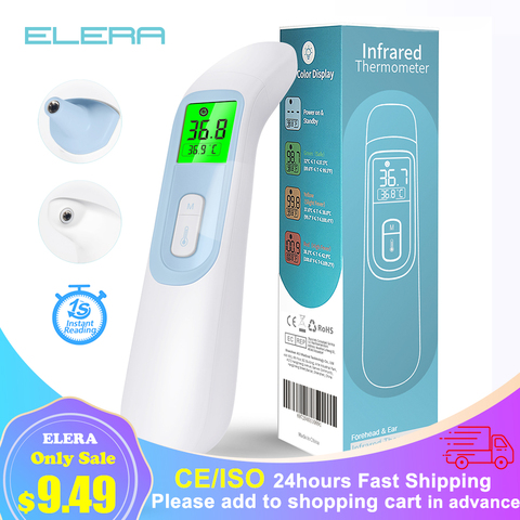 ELERA Cheap Infrared Baby Forehead And Ear Thermometer Fast Accurate Measurement Digital LCD Non-contact Children Termometro ► Photo 1/6