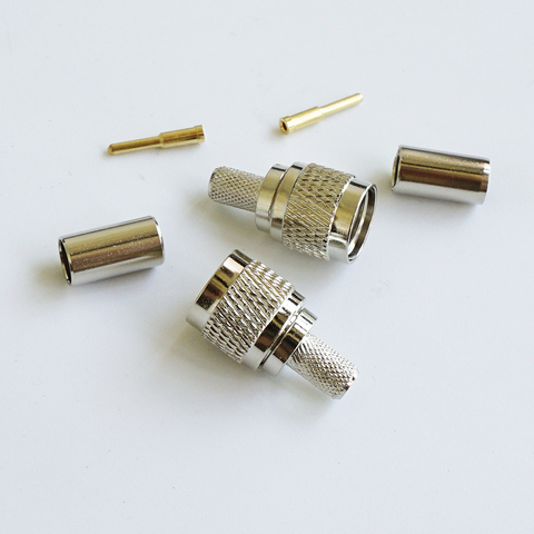 miniUHF MINI UHF Male Plug RF Coax Connector Socket Crimp for RG58 RG142 RG223 RG400 LMR195 RF Coaxial Straight Nickel plated ► Photo 1/6