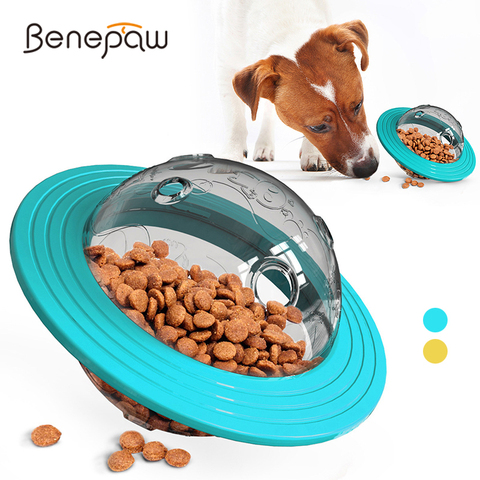 Benepaw Interactive Dog Toys Treat Dispenser Durable Nontoxic Pet Chew Toys Puppy Fun Flying Disc Puzzle Slow Feeder Food Ball ► Photo 1/6