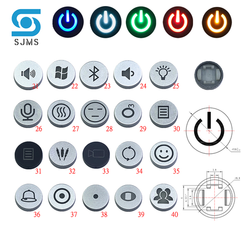 10pcs C12 LED OD 10mm Switch Cap CIRCLE 12V 50mA 0~9 Start Pause Digit Symbol Cap for 6*6mm Momentary Tact Push Button Switch ► Photo 1/6