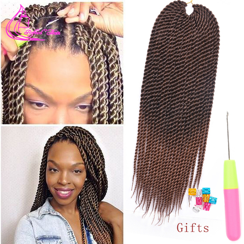 Ombre Box Braids Crochet Braids Braiding Hair Weave 22Strands High  Temperature Fiber 24inch Long Synthetic 3S Box Braids For African Women  Black Brown