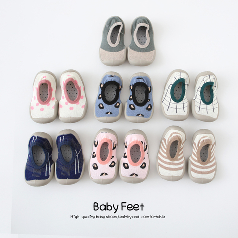 baby shoes with soft rubber baby girl baby boy floor sock shoes spring summer anti-slip ► Photo 1/6