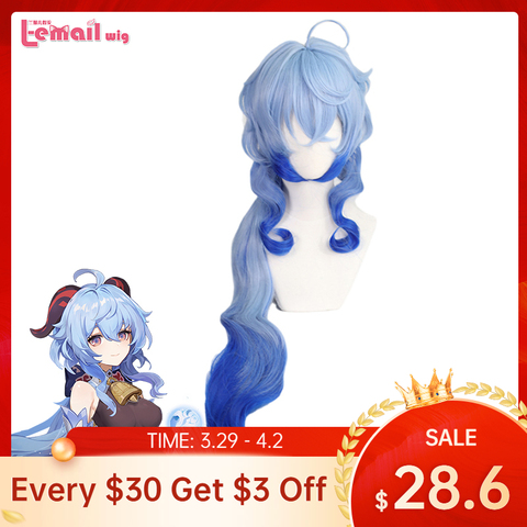 L-email wig Genshin Impact Cosplay Wigs Ganyu Cosplay Wig Gradient Blue Long Wig Heat Resistant Synthetic Hair + Free Wig Cap ► Photo 1/6