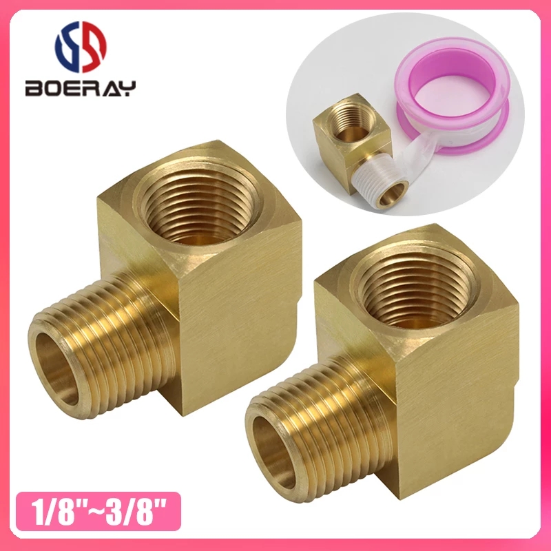 2pcs 3/8" Pipe Fitting 90 Degree Brass Street Elbow with NPT Female pipe 