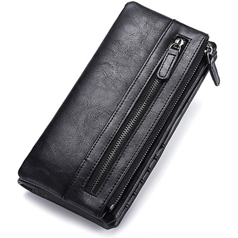 2022 new wallets are exclusively for long men's wallets zipper soft wallets mobile wallets multifunctional PU waterproof wall ► Photo 1/6