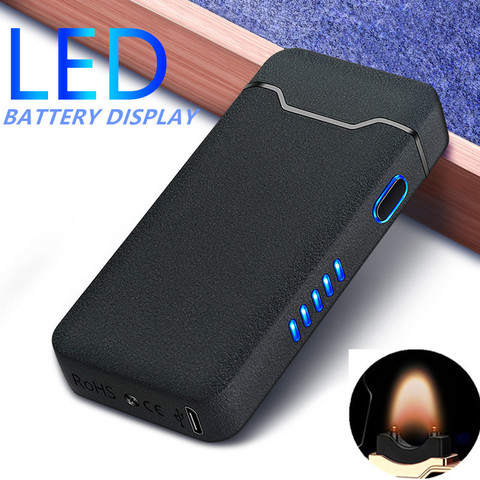 2022  Normal Flame Arc Windproof Electronic Recharge USB Recharge  Electric Lighters ► Photo 1/6