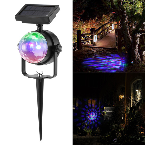 Solar Power Lamp LED Projector Light Colorful Rotating Solar Light Outdoor Garden Lawn Lamp Home Courtyard Decor ► Photo 1/6
