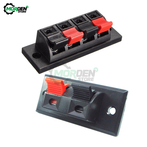 2 Way/ 4 Way Spring Push Release Connector Speaker Terminal Strip Block for Home Audio ► Photo 1/6