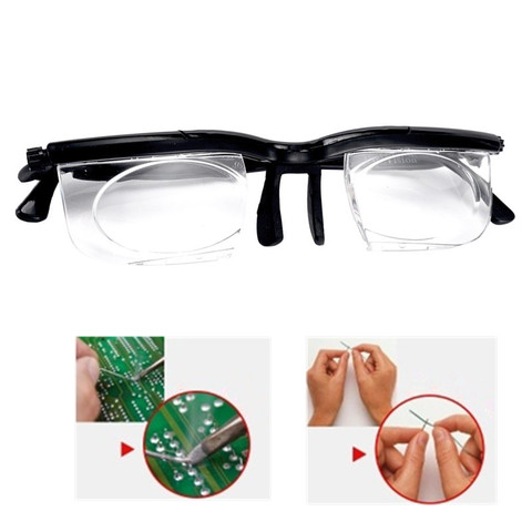 SweettreatsNew Adjustable Strength Lens Eyewear Variable Focus Distance Vision Zoom Glasses  Magnifying Glasses with Storage Bag ► Photo 1/6