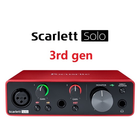 Newest Focusrite Scarlett Solo (3rd gen) USB audio interface sound card 24-bit/192kHz AD-converters for recording mic guitar ► Photo 1/5