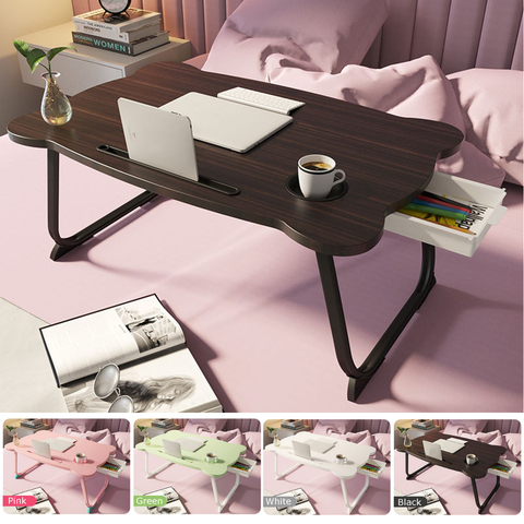 For Russian Portable Folding Laptop Stand Holder Study Table Desk Wooden Foldable Computer Desk for Bed Sofa Tea Serving Table ► Photo 1/6