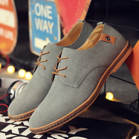 2022 Spring Suede Leather Men Shoes Oxford Casual Shoes Classic Sneakers Comfortable Footwear Dress Shoes Large Size Flats ► Photo 1/6