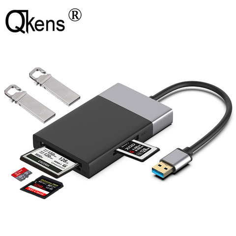 6 In 1 Multi Memory Card Reader USB 3.0 2 Port HUB Adapter for XQD
