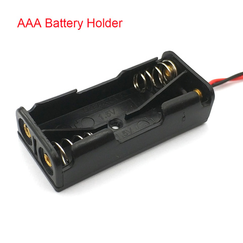 10 Pcs 2 X AAA Battery Storage Case Black Plastic Battery Box Holder Wire 2 x 1.5V AAA ► Photo 1/5