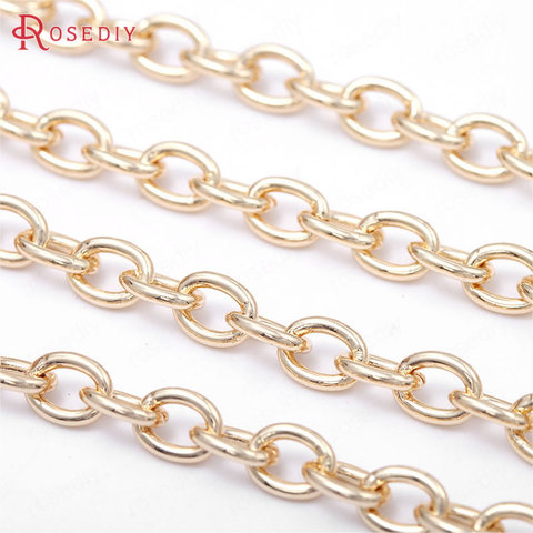 (39352)1 Piece Chain Link 6x8MM 24K Gold Color Brass Oval Shape Necklace Chains Jewelry Making Supplies Diy Findings Accessories ► Photo 1/5