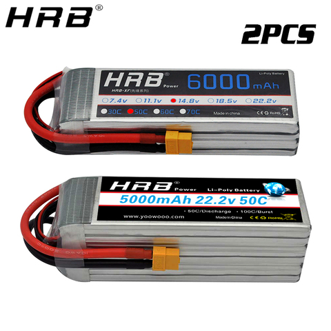 2PCS HRB Lipo Battery 3S 11.1V 4000mah 4200mah 5000mah 6000mah 4S 14.8V 3300mah 7000mah 6S 22.2V 2S 7.4V 5200mah XT60 T RC Parts ► Photo 1/6