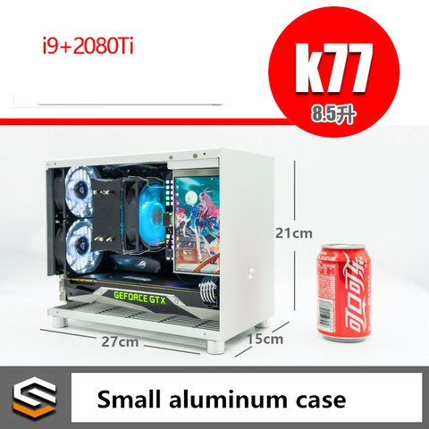 k77 / i5 i9 / 2060 2080Ti all aluminum ITX A4 small chassis gaming computer host ► Photo 1/4