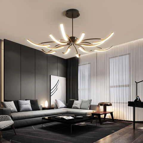 MDWELL Matte Black/White Finished Modern Led Ceiling Lights for living room bedroom study room Adjustable New Led Ceiling Lamp ► Photo 1/6