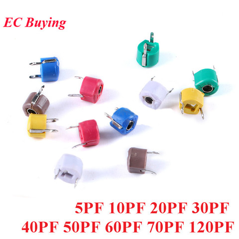 10pcs Adjustable Capacitor 5P 10P 20P 30P 40P 50P 60P 70P 120P Plastic 6mm Trimmer 5PF 10PF 20PF 30PF 40PF 50PF 60PF 70PF 120PF ► Photo 1/6