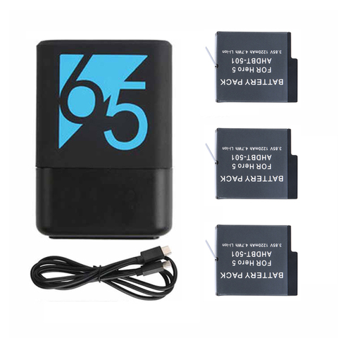 For Hero 5 Hero 6 7 8 Battery+Type-C Dual Batteries Charger Seat double Charge for 2022 Gopro hero 6 5 7 8  Black Accessories ► Photo 1/6