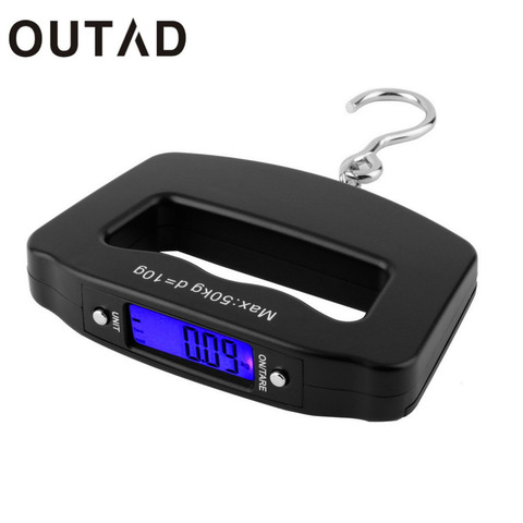 OUTAD 50kg/10g LCD Digital Fishing Hanging Scale Electronic Scale Pocket Hook Mini Hand Held Weight Travel Scale ► Photo 1/6