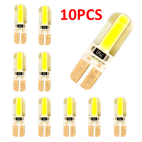 10pcs T10 W5W LED 194 168 W5W T10 Led Parking Bulb Auto Wedge Clearance Lamp Silica Bright White 6000K License Light Bulbs ► Photo 1/6