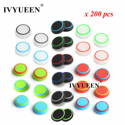 IVYUEEN 200 Pcs Analog Thumb Stick Grips Caps for Dualshock 5 4 PS5 PS4 PS3 Controller Thumbsticks Cover for XBox One X S 360 ► Photo 1/6