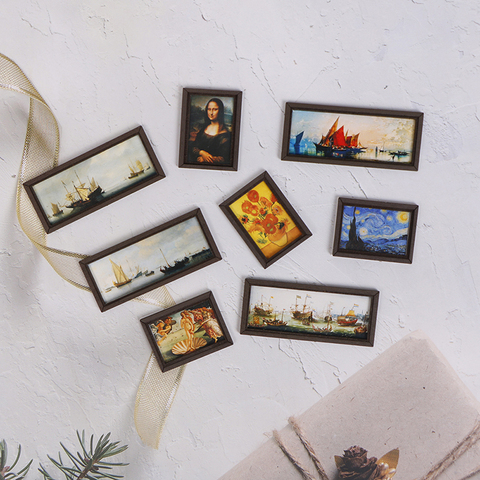 Mini Dollhouse Miniature 1:12 Photo Frame Antique Manny Frame Oil Painting DIY Doll House Decorative Accessories ► Photo 1/6