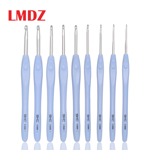 LMDZ TPR Soft Handle Aluminum Hook SKC Crochet Hooks Stitches Knitting Needles Handicraft Hand Weave Tool DIY Sewing Accessories ► Photo 1/6