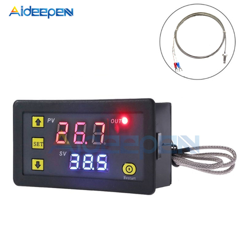 DC 5V 12V 24V 110V 220V AC Digital Temperature Controller -60~500 Degree K-type M6 Probe Thermocouple Sensor Embedded Thermostat ► Photo 1/6