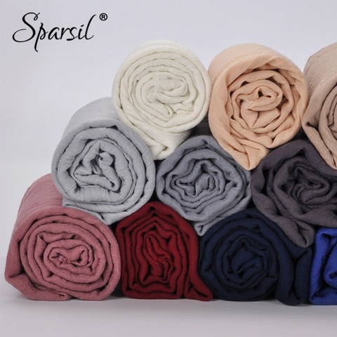 Sparsil Women Summer Soft TR Cotton Scarves Retro Tassels Solid Color 180x90 Shawls Female Thin Wraps Hijab Beach Holiday Scarf ► Photo 1/6