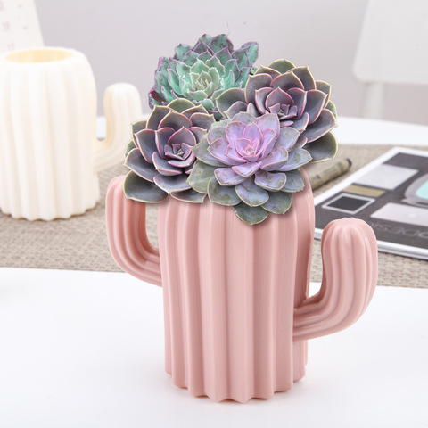 Plastic Vase Home Decoration European Anti-ceramic Cactus Wedding Decoration Unbreakable Creative Pen Holder Storage Box ► Photo 1/6