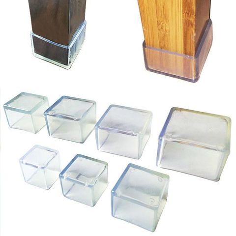 4Pcs Transparent Chair Leg Caps Non-slip Furniture Table Floor Feet Cover Protector Pads Rubber furniture hole plugs Home decor ► Photo 1/6