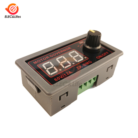 DC 9-60V 12A 500W PWM DC Motor Speed Controller Fan Speed Control Switch Digital Adjustable frequency duty cycle 12v 24v 48v ► Photo 1/5