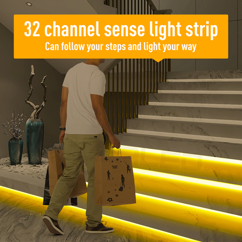 32 Channel LED Motion Sensor Light Strip Stair Dimming Light Indoor Motion Night light 12V/24V Flexible LED Strip for T ► Photo 1/6