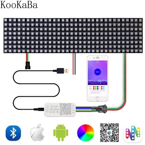 WS2812B Matrix LED Panel Screen WS2812 8*8 16*16 8*32 Pixels Module Light SP110E Bluetooth Controller Individually Addressable ► Photo 1/6