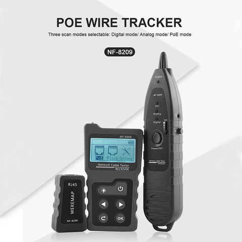 NF-8209 LCD Network Cable Tester Wire Tracker PoE Checker Inline PoE Voltage and Current Tester with Cable Tester ► Photo 1/6