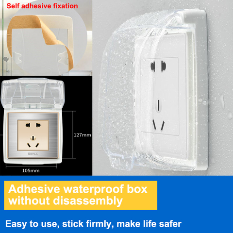 Universal 86 Type Wall Socket Waterproof Box Transparent Plate Switch Protection Cover Outdoor Socket Box Cover Protector ► Photo 1/6