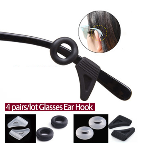 4Pairs/lot Anti Slip Silicone Glasses Ear Hooks For Adults  And Kids Round Grips Eyeglasses Sports Temple Tips Soft Ear Hook ► Photo 1/6