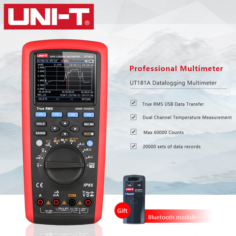 UNI-T UT181A Digital Datalogging Multimeter Smart True RMS Auto Range Dual Temperature Measurement With Bluetooth Module ► Photo 1/6