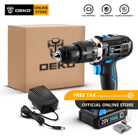 Original DEKO GCD20DU3 20V MAX Impact Cordless Drill Electric Screwdriver Lithium-Ion Power Driver Variable Spe LED Standard Set ► Photo 1/5