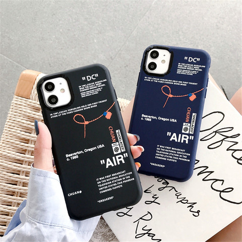 Hot Tides brand sneakers Phone Case For iPhone SE2 11 Pro X XR XS MAX 7 8 6 Plus Simple label letter Silicone Cover Coque ► Photo 1/6