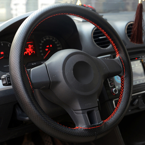 38CM Steering Wheel Covers Leather braid for Volkswagen VW polo passat b5 b6 CC golf jetta mk5 mk6 tiguan Gol Touran 1.4 Fox 1.2 ► Photo 1/6