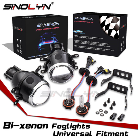 Sinolyn Projector Fog Light Bi-xenon Lens Car Lenses 2.5'' Universal H11 HID Bifocal Driving Fog Lamps Accessories Retrofit DIY ► Photo 1/6