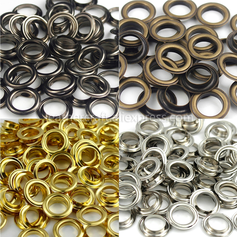 100sets 8mm Brass Eyelet with Washer 600# Leather Craft Repair Grommet Round Eye Rings For Shoes Bag Clothing Leather Belt Hat ► Photo 1/6