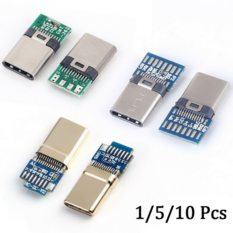 Details about   USB 2.0 Type C 24 Pins Connector  Male Socket Adapter to Solder Wire PCB Board 